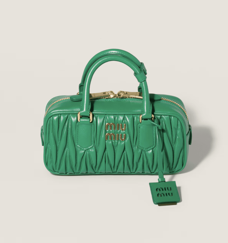 Miu Miu Quilted Chain Strap Bag in Green Leather — UFO No More